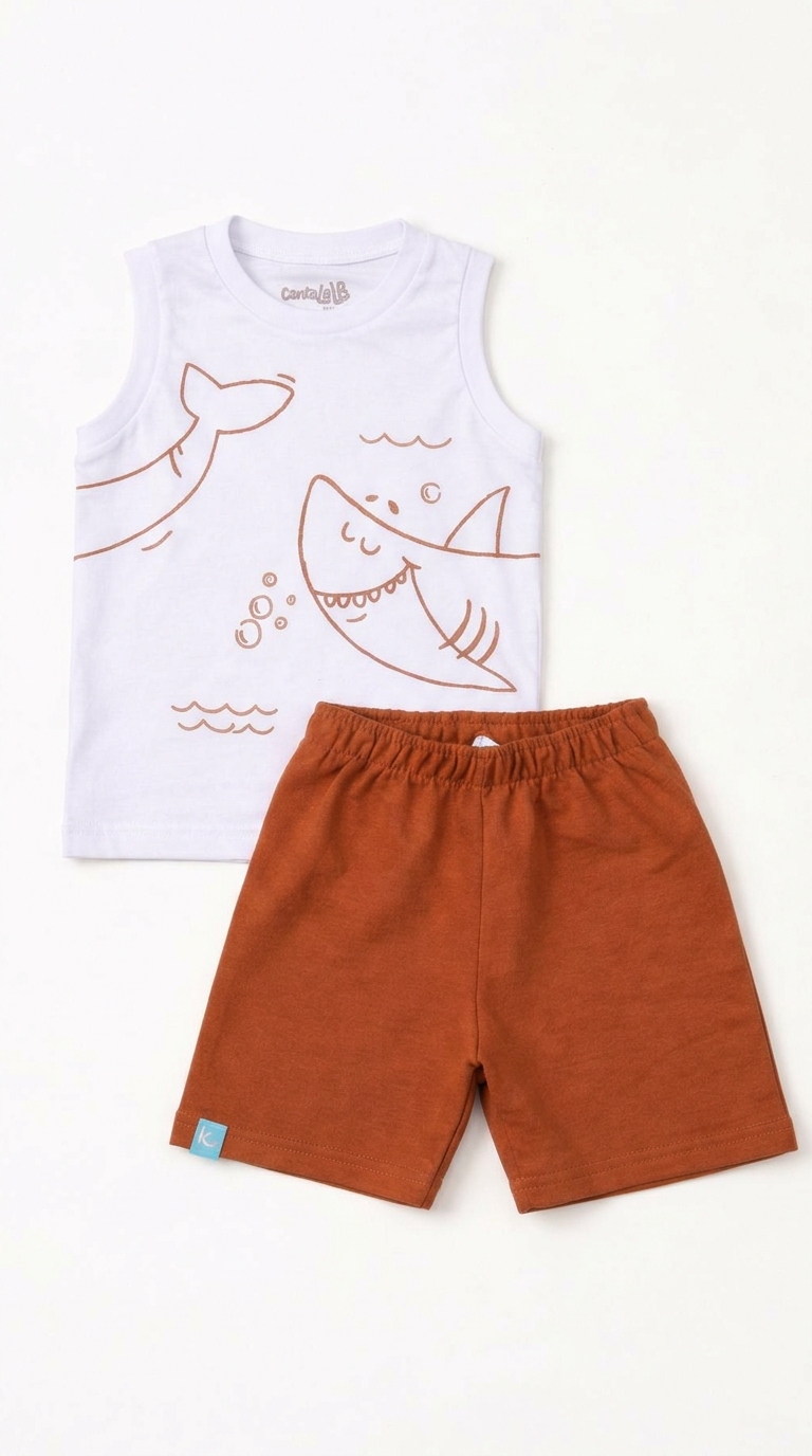 Conjunto menino Regata em single jersey