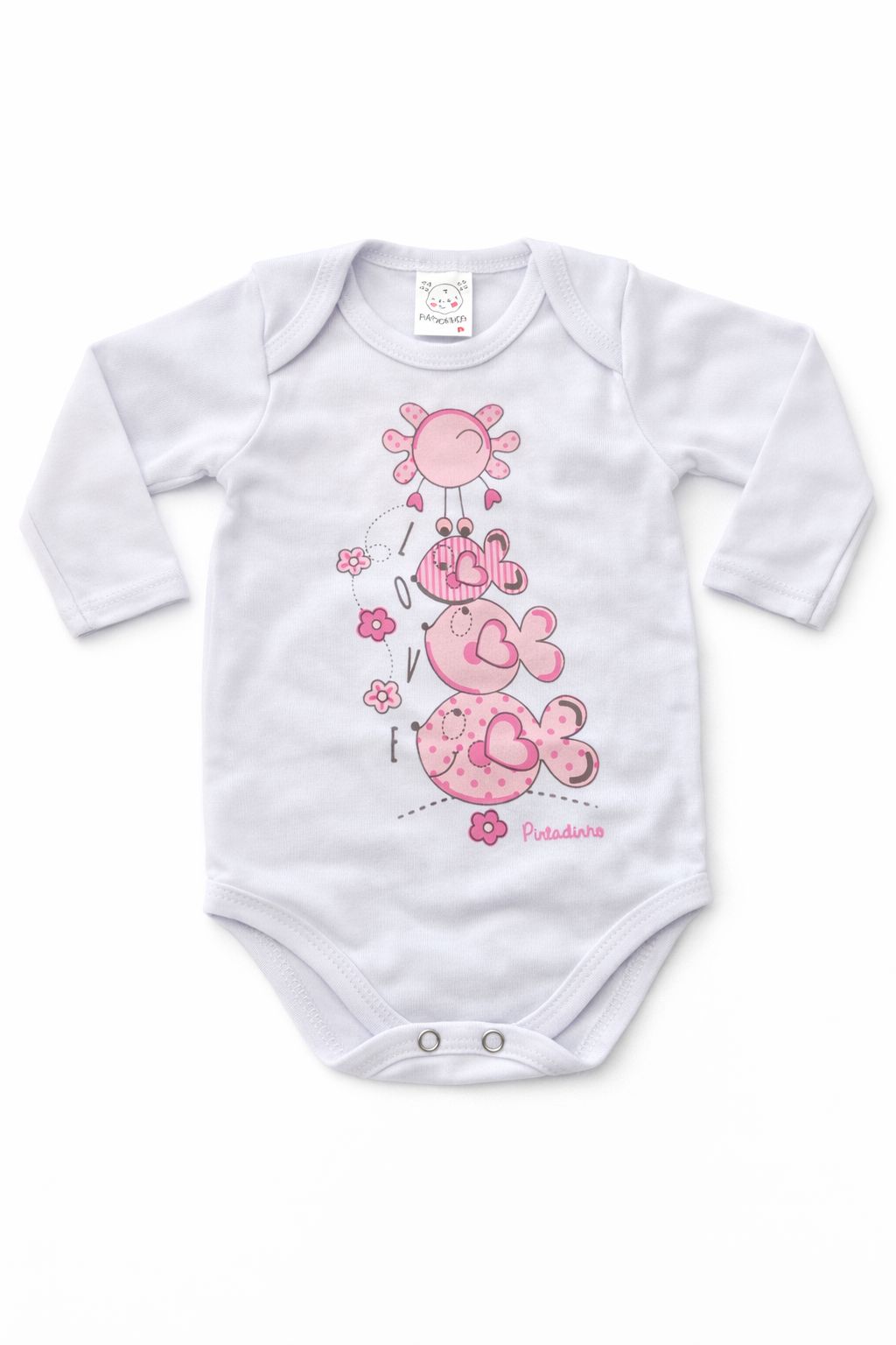 Body Bebê Bicho Molhado, linha Pintadinho